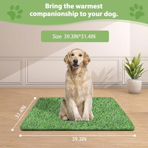 Artificial Grass for Dogs Pee Tray Fake Grass Mat for Professional Puppy Potty Trainer Replacement Dog Grass Pad for Indoor and Outdoor 39.3 x 31.4 Inch (Pack of 1) - size: 39.3 x 31.4 Inch (Pack of 1)