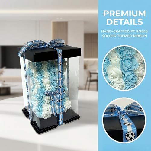 Argentina LED Artificial Rose Flower Bear, Valentine's Mother's Day, Christmas, Birthday,Thanksgiving Party Anniversary Girl Friend Wife Light Strips and Greeting Cards （AR） - color: Ar