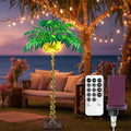 5FT LED Lighted Palm Tree with 325pcs Lights, Artificial LED Palm Tree with 3 Glowing Coconuts, Simulated Trunk with Lights, 8 Lighting Modes&Timer. - size: 5ft