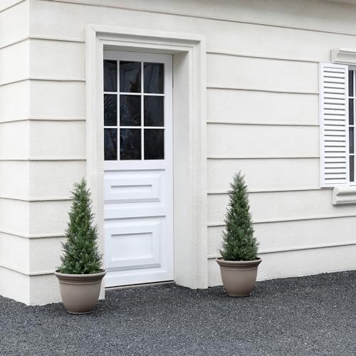 Laiwot 3FT Artificial Cedar Topiary Trees for Outdoors Potted Fake Cypress Trees Faux Evergreen Plants for Home Porch Decor Set of 2 - size: 3ft