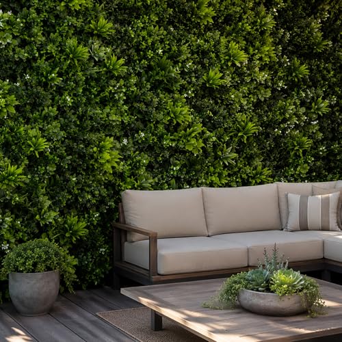 3rd Street Inn Artificial Greenery Wall Panels for Privacy - 4-Pack - color: Jasmine Mix