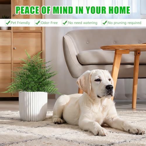 Yangrass Artificial 23" Fern Topiary Ball Trees, 2PCS Fake Fern Bushes Artificial Outdoor Plants with Ground Spikes, UV Resistant Lifelike Faux Greenery Shurbs for Home Garden Patio Porch Decor - color: Fern