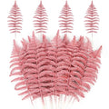 MWOOT 16 PCS Christmas Artificial Fern Bush Leaf, Pink Glitter Faux Plants Leaves for Centerpieces, Fake Christmas Tree Picks for DIY Garland Wreath Wedding Bouquet Table Home Garden Décor