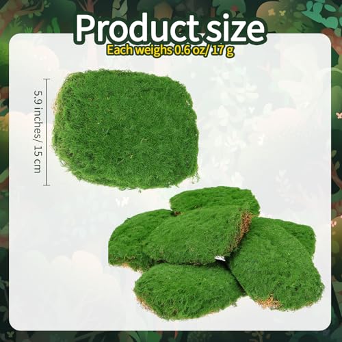 Solsew 6 Pcs Artificial Fake Green Moss for Potted Plant Indoor Waterproof Decorative Faux Moss Decor for DIY Crafts Garden Wedding Party Decoration(Fresh) - style: Fresh