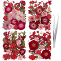 101 PCS Red Dried Pressed Flowers for Christmas Crafts Resin, Red Real Nature Flowers Bulk for DIY Holiday Cake Card Scrapbook Supplies, Large Dried Flowers for Soap Candle Making - size: Red