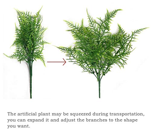 PASYOU Artificial Shrubs, Plastic Plants Fake Bushes Grass Greenery Leaves Shrub Bush Home Garden Indoor Outdoor Verandah Wedding Party DIY Table Arrangement Decoration Planting Filler 4 Bundles - color: Fine Grass-4 Pcs