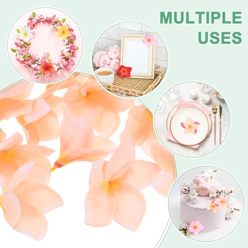 M METERXITY 10-Pack Artificial Plumeria Flowers, Fake Silk Heads Flower Hawaiian Plumeria Petal for DIY Crafts/Dress/Wedding/Party Decoration [Champagne, 3.9"/ 10cm] - color: Champagne