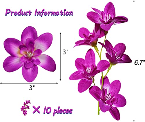 10 Pcs Artificial Flowers for Floating Candles Centerpiece Purple Orchid Faux Flower Vase Fillers for Birthday Wedding Dinning Table Party Home Bar Restaurant Decor - color: Onecolor