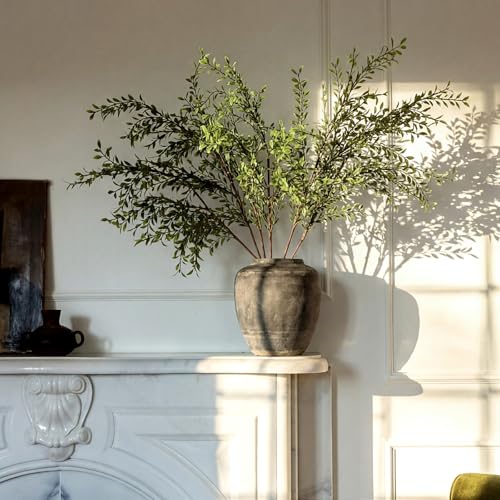 Suncalla 43" Artificial Eucalyptus Branches for Summer Home Decor, Tall Faux Greenery Stems for Vases, Centerpieces, Wedding Arrangements, Table Displays, Farmhouse Modern Floral Decorations(6 Pack)