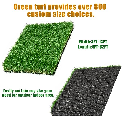 Heyroll Artificial Turf Grass 3' x 18', 1.38 Inch Realistic Artificial Grass Rug, Fake Grass Mat Thick with Rubber Backing, for Pets Dogs Garden Lawn Landscape Indoor Outdoor - size: 3' x 18'