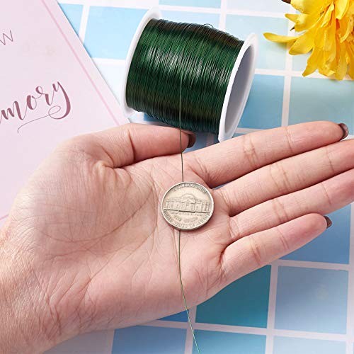 Pandahall 236 Feet Tarnish Resistant Copper Wire 28 Gauge Green Metal Wires Jewelry Beading Craft Wire for Jewelry Making (Green)