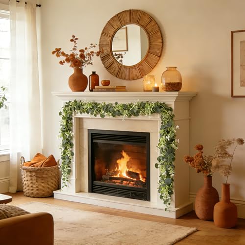 Eucalyptus Garland Greenery 2Pack: 5.9Ft Artificial Faux Greenery Vines for for Wedding Home Party Table Runner Decor - size: 2pack