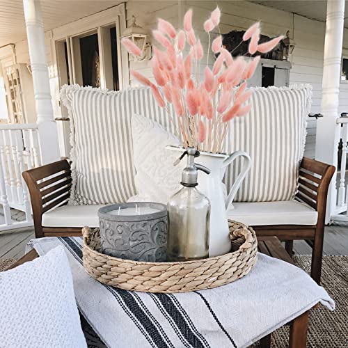 Uieke 17’’ Natural Bunny Tails Dried Flowers, 50 Pcs Dried Lagurus Ovatus, Dried Pink Pampas Grass Decor for Farmhouse Flower Arrangements Wedding Home Boho Party Decorations - color: Pink-50pcs