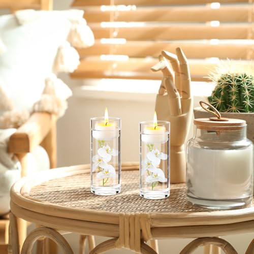 LARDUX 12 Pieces Artificial Flowers for Floating Candles Wedding Centerpiece Mini Orchid Flower Filler Vase Fillers for Wedding Dinning Table Party Home Bar Restaurant Decoration-Cream - size: 12 PCS Artificial Mini Orchids