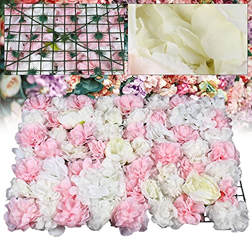Flower Wall Panel Floral Backdrop,6Pack Champagne Flower Wall Decor,Silk Rose Wall, Artificial Flower Backdrop Faux Flower Panel for Wedding - color: 6pcs-40*60cm