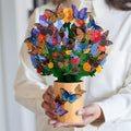 Lovepop Everyday Pop-Up Card for Her and Him - 3D Pop-Up Bouquet Greeting Cards for Men, Women - Lavender Butterfly - 12" x 8.5" Floral Bouquet - Blank Note Card Included - color: Brilliant Butterfly Bouquet
