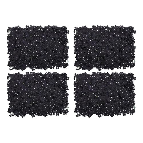 Black Hydrangea Artificial Flowers Panel, 4pcs 23.62" X 15.75" Silk Fabric Wall Mat for Halloween, Thanksgiving, Wedding, Party Event Decor - color: Black Hydrangeas, size: 4 pieces