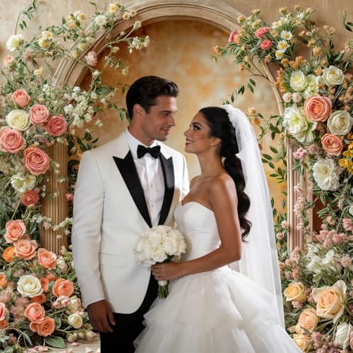 5 x 3 ft Flower Wall Backdrops Arch Pregnant Wedding Party Supplies Valentine's Day Mother's Day Event Bridal Shower, Baby Shower Banner Photo Shoot Portrait Photo Background - color: Orange, size: 5X3FT