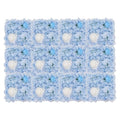 Artificial Flower Wall Panels, Set of 12 Blue Dahlia Rose Hydrangea Backdrop, Silk Fabric with 100 Cable Ties, Reusable Party Wedding Home Wall Decor (15x15 Inch) - color: Blue