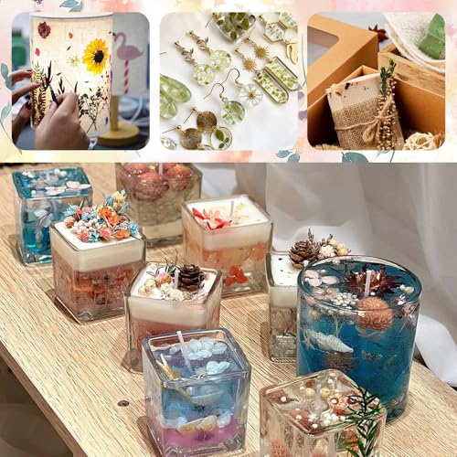 TooGet Mini Dried Flowers 9 Bags Natural Real Small Dry Flower Leaves for Crafts Colorful Mixed Color Dry Wildflowers Plants for DIY Art Candle Resin, Jewelry Crafts, Weeding Home Decorations