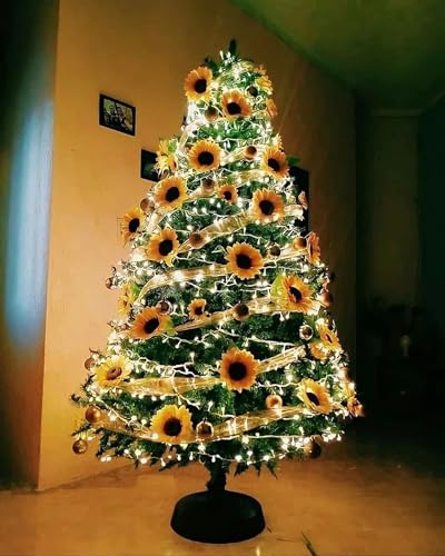 FACINOC Sunflower Artificial Flowers Yellow Fake Flower Bouquet Box Set for DIY Bridal Wedding Shower Decorations Party Table Centerpieces Cake Decorating Silk Floral Arrangement for Home Decor Indoor - color: Yellow Artificial Sunflowers