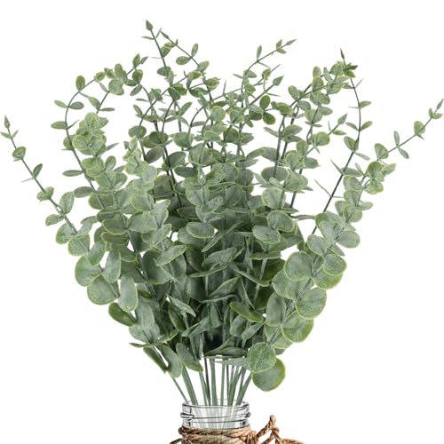 20pcs Eucalyptus Stems Artificial Eucalyptus Leaves Stems Artificial Fake Flowers for Home Office Flowers Bouquet Centerpiece Wedding Decoration Christmas Decor 2026
