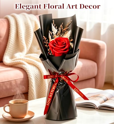 Preserved Flowers Bouquet,Flowers For Delivery,Red Rose Bouquets,Birthday Flowers Gifts For Women Mom Grandma Wife Friends,Real Roses Gift From Daughter Valentine’S Day Mothers Day Anniversary - color: Red, size: Rose Bouquet