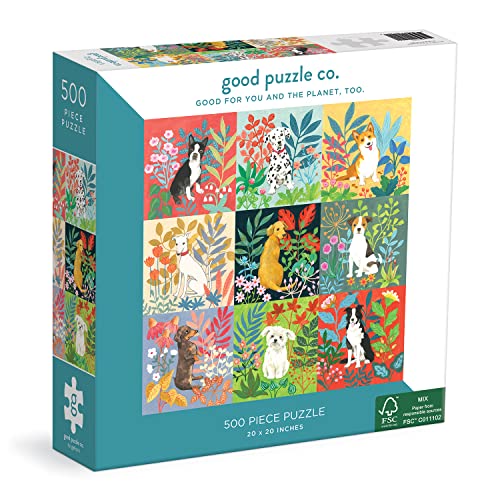 Good Puzzle Co, Dogs and Flowers 500 Piece Puzzle - color: Dogs and Flowers