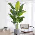 Lifelike Bird of Paradise Artificial Plant,6.6ft Faux Banana Leaf Tree with 15 Trunks - Perfect Indoor Silk Floor Plant for Home Decor in Living Room, Office, and Bedroom - size: 6ft 7in