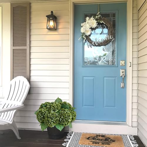 JINWOE Dark Green Artificial Hydrangea Flowers, 3Pcs 21" Latex Real Touch Flowers, Faux Silk Flowers Fake Hydrangeas with Stems for Bouquet Table Centerpieces Halloween - color: Dark Blue, size: 3pcs