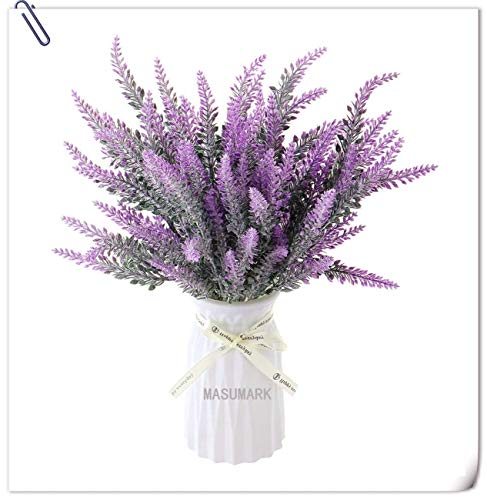 Fake Flowers Lavender, Artificial Flowers for Decoration Faux Flower Plastic Plants Greenery for Outdoor Garden Outdoors Home Art Decorations Floral Arrangements Wedding DIY Bouquet - Fuchsia 8 Pack - color: Lavender-fuchsia-8 Pack