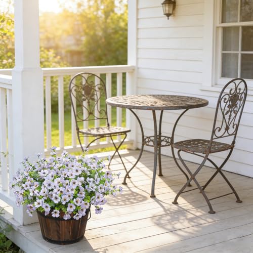 12 Bundles Artificial Flowers for Outdoor UV Resistant and Realistic, Faux Daisy Fake Flowers with Eucalyptus Leaves for Porch, Patio, Planter, Window Box, Home, Garden Decor - color: White