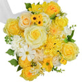 TINGE TIME Fake Flowers Artificial Flowers Peonies Bulbous Chrysanthemum Daisy Hydrangea Sunflower Violets Dahlia Daffodils Epiphyllum Orchid Cherry Blossom Camellia Leyaron (Yellow) - color: Yellow