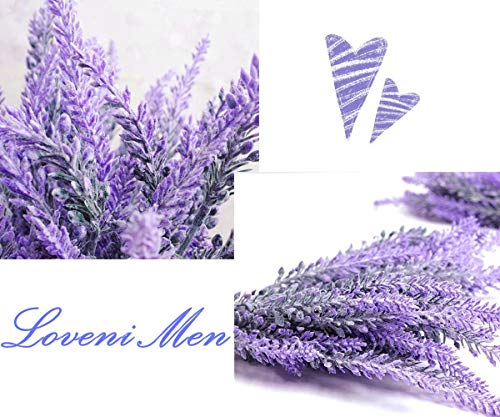 Artificial Lavender Flowers Bouquet in Purple, Fake Plant for Home Decor, Wedding, Garden, Office, Patio Decoration, Party Arrangement, Outdoor, Indoor, 4 pcs - color: Lavender / 4pcs