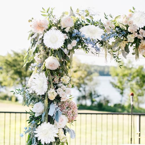 IPOPU Artificial Sunflower Bouquet with Long Stems Fake Silk Sunflowers Bouquet with 5 Heads Faux Sunflower for Wedding Party Home Office Decoration Dining Table Centerpiece (White1 Bunches) - color: White
