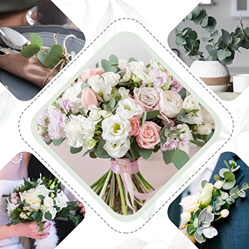 Giegxin 90 Pcs 3 Kinds Mixed Artificial Eucalyptus Leaves Stems Bulk Silver Dollar Leaves Picks Dried Eucalyptus Bundle Faux Spray for Wedding Vase Bouquet Floral Arrangement (Green) - color: Green
