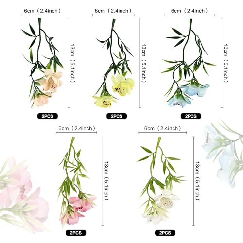 20pcs Artificial Flower Cake Toppers 3D Colorful Wild Flowers Branch Cake Ornements for Wildflower Spring Baby Shower Birthday Wedding Anniversary Bridal Shower Engagement Party Decoration Supplies - color: Pink 3