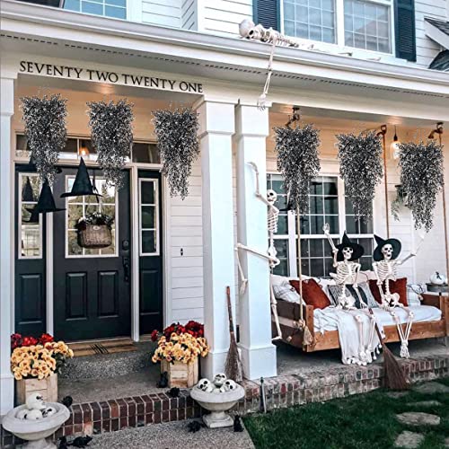 RECUTMS Hanging Fake Vines Artificial Hanging Plants Flowers 4Pcs Faux Ivy Ferns Wall Plants for Bedroom Indoor Outdoor Garden Patio Halloween Thanksgiving Decoration (Black White) - color: Black White-hanging