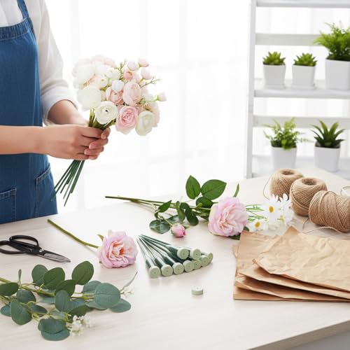 25 PCS Floral Water Tubes, 5.7 Inch Green Floral Water Tubes Single Flower Stem Waters Tube Plastic Flower Tube Vials with Caps Arrangements Supplies for Valentine's Day Wedding Birthday Supplies