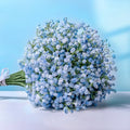 Babys Breath Artificial Flowers, 25Pcs Blue Baby Breath Flowers Artificial Bulk, Real Touch Faux Babys Breath, Fake Babies Breath Gypsophila for Wedding Floral Arrangement Party Home Decor