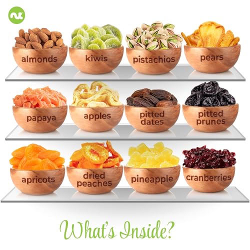 NUT CRAVINGS - Dried Fruit & Mixed Nuts Gift Basket in White Gold Box (12 Assortments) Food Arrangement, Healthy Snack Care Package, - style: 7. Elegant Gift Box - (12 Piece Assortment)