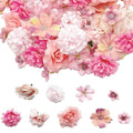50 PCS Mini Pink Artificial Roses, Mixed Style Faux Flowers, Perfect for Gift Decoration, Cupcake Topper, Wedding, Home Decor, Dress Accents & DIY Crafts