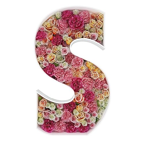 2FT Letter S Mosaic Balloon Frame Letter DIY Fillable Letters Kit for Birthday Party Wedding Backdrop Decor - color: Letter S, size: 2FT