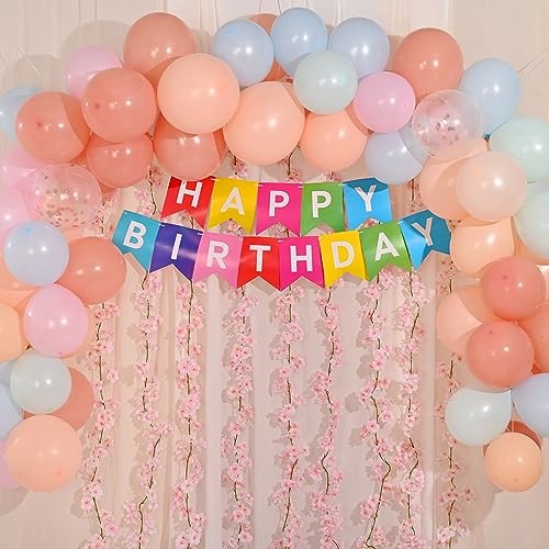 Sunm Boutique 12-Pack 70.8 Ft Artificial Cherry Blossom Garland Cherry Blossom Hanging Vine Silk Sakura Vines Garland for Wedding Party Home Decor, Pink - color: Pink, size: Pack of 12