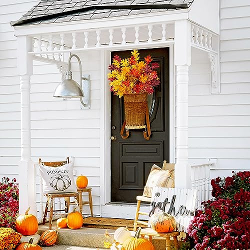 Briful 6PCS Artificial Fall Leaves Stems 32'' Fall Foliage Branches Autumn Oak Leaves Spray for Home Kitchen Farmhouse Thanksgiving Table Centerpiece Mantle Halloween Décor(Mixed Color)