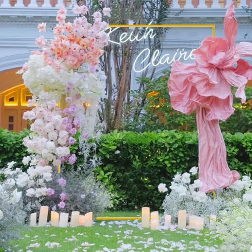 Wokceer Wedding Arch Backdrop Stand Square 6.6FTx6.6FT Gold Metal Balloon Arch Stand Garden Arbor Backdrop Frame for Wedding Birthday Party Baby Shower Photo Booth Background Decoration - color: Gold, size: 6.6FT x 6.6FT