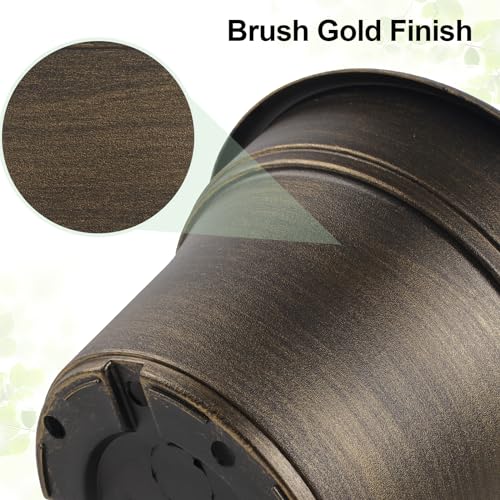 16 inch Plant Pots Outdoor Planters，4 Pack Large Plastic Flower Pot For Indoor Plants With Drainage Holes & Saucer, Resin Decorative Container Sets With Trays For House Outdoor Garden Plant Dark Gold - color: Gold, size: 16 inch-4 pack