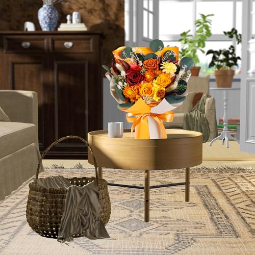 Perfectione Roses 4 Roses Mixed Bouquet for Mother's Day, Fall Flowers for Delivery, Preserved Flowers Birthday Gift for Women Mom Wife Grandma Her, Fall - color: Fall 4 Roses