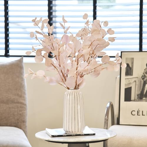 3 PCS Artificial Eucalyptus Stems Long 33" Fake Eucalyptus Leaves Branches for Vase Home Wedding Party Decorations, Light Purple - color: Light Purple*3