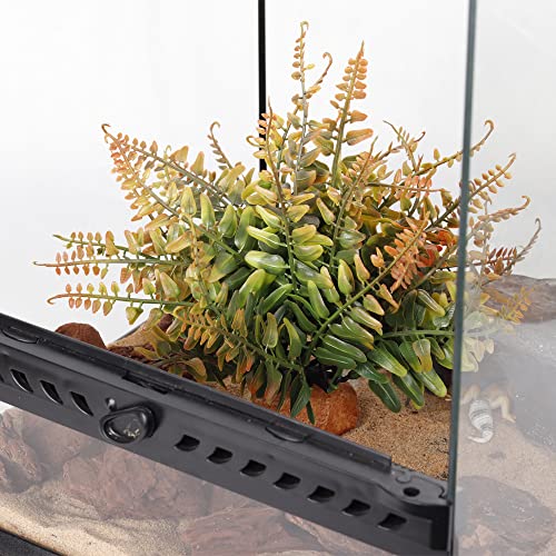 Fake Fall Colors Boston Fern, Reptile Plants for Terrarium, Amphibian Tank Accessories Habitat Decor fit Crested Gecko Leopard Lizard Chameleon Ball Python Snake Frog - color: J-fake Fall Colors Boston Fern